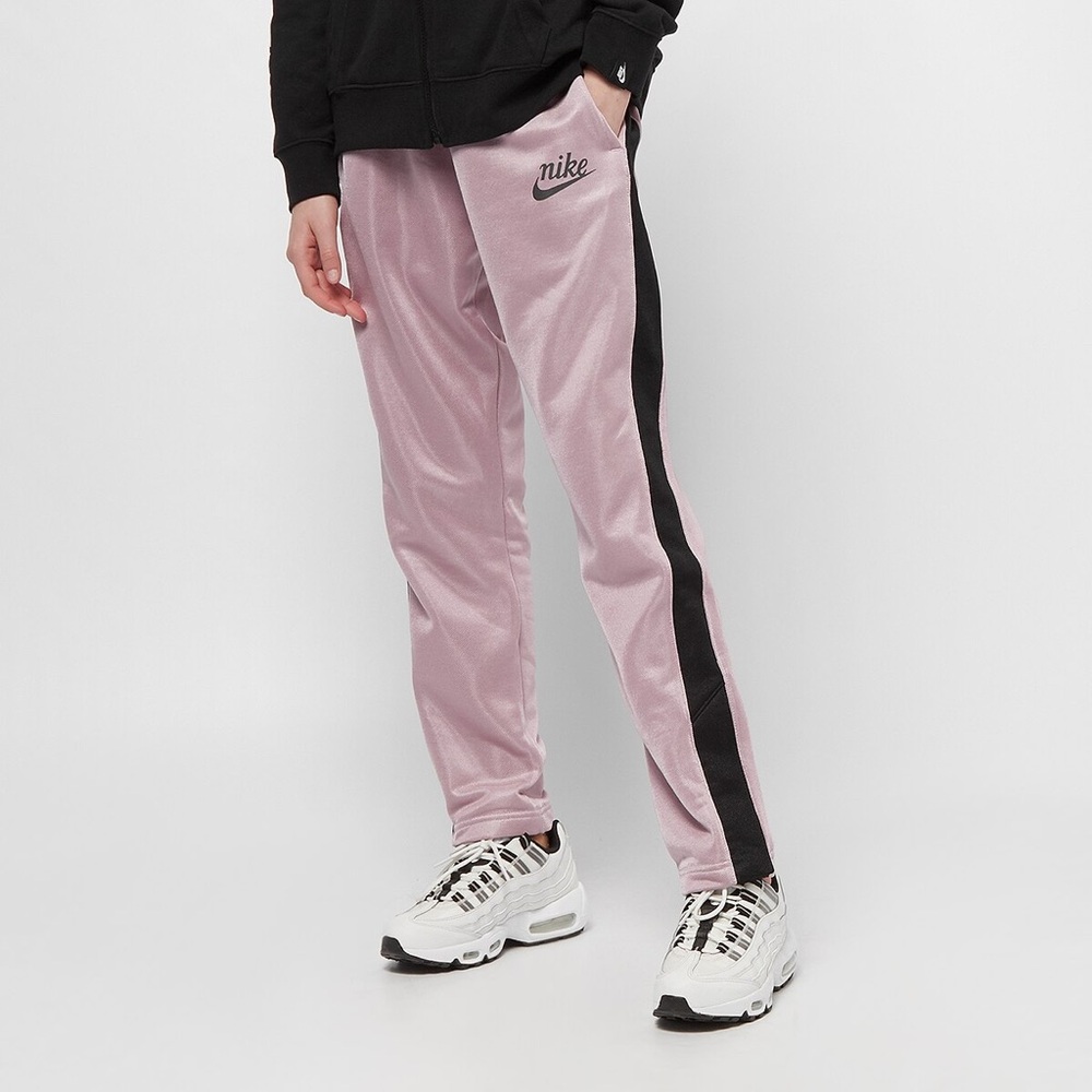 Nike Kids' Light Purple Track Pants with Black Side Stripe Size Medium